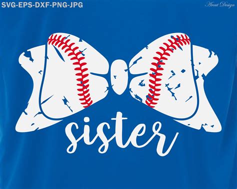 Baseball Sister Svg Bow Svg Svg Eps Cut File Baseball Svg Etsy