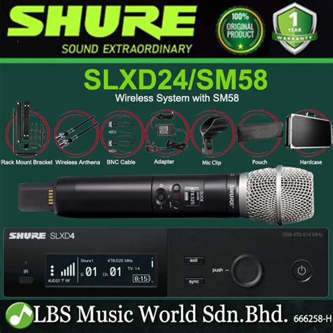 Shure Slxd Sm Digital Wireless Microphone System With Sm Handheld