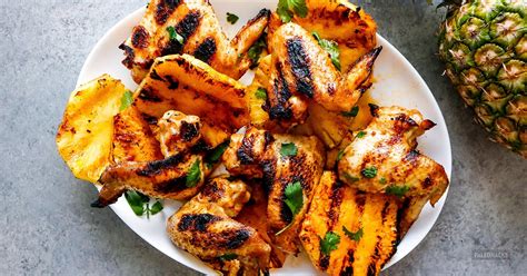 Hawaiian Chicken Wings With Grilled Pineapple Paleo Bbq Soy Free