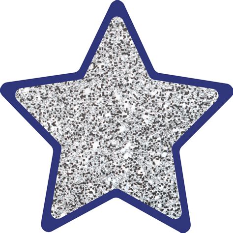 Sparkle And Shine Solid Silver Glitter Stars Cut Outs