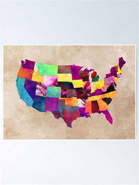 "USA map art 1 #usa #map " Poster for Sale by JBJart | Redbubble