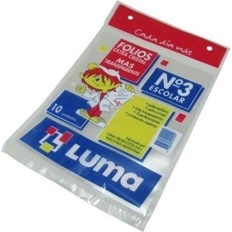 Folio Luma Escolar X 10 Poliprop Extra Cristal