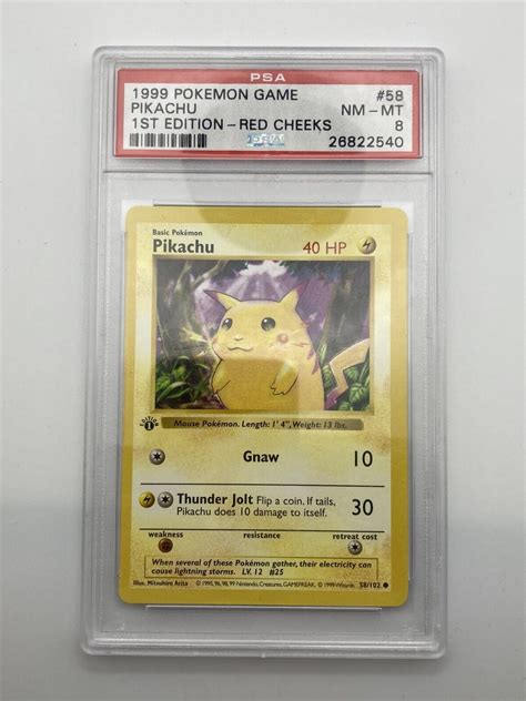 Psa St Edition Shadowless Red Cheeks Pikachu Base Set