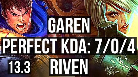 Garen Vs Riven Top 704 Rank 5 Garen 1300 Games 11m Mastery