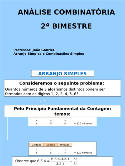 Arranjos E Combinações Simples - Arranjos e Combinações Simples em Matemática | PDF | Matemática