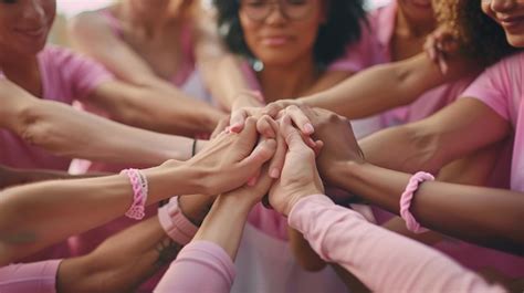 Un Grupo De Personas Con Las Manos Juntas Una De Las Cuales Lleva Rosa