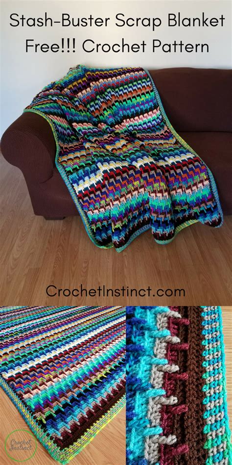 CrochetInstinct Got Scrap Yarn Make A Beautiful Blanket Quickly