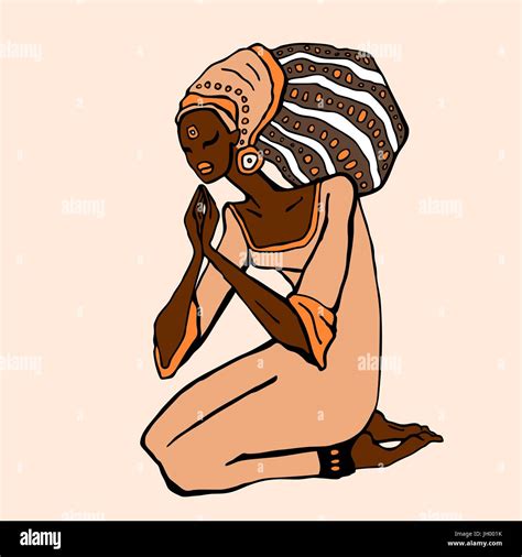 African Woman In Native Dress Stock Vector Images Alamy