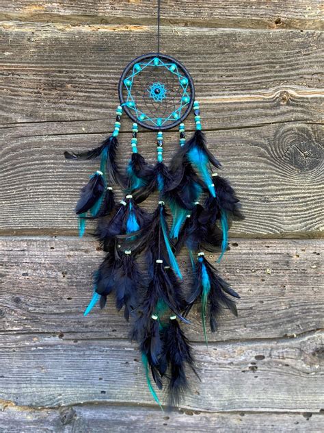 Turquoise Dream Catcher Blue Dreamcatcher Bohemian Decor Etsy