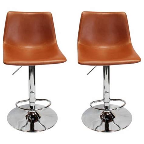 Best Master Jimmy Dean Faux Leather Adjustable Swivel Bar Stool Tan