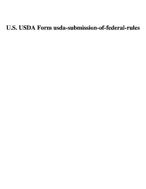 Fillable Online U S USDA Form Usda Submission Of Federal Rules Fax