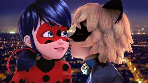 Miraculous Ladybug Speededit Ladynoir Cute Kiss On The Cheek Youtube