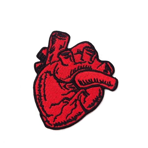 Red Heart Iron On Patches Etsy