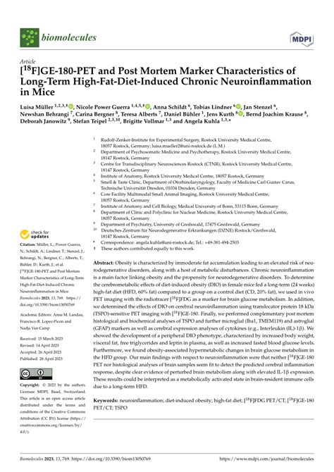 Pdf F Ge Pet And Post Mortem Marker Characteristics Of Long