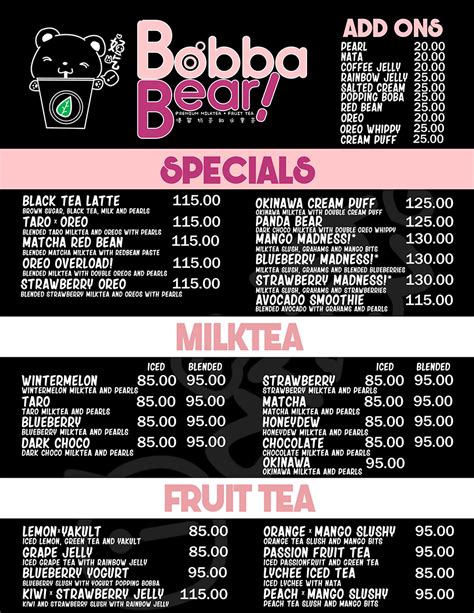 Bobba Bear Tea House - Pampanga Directory