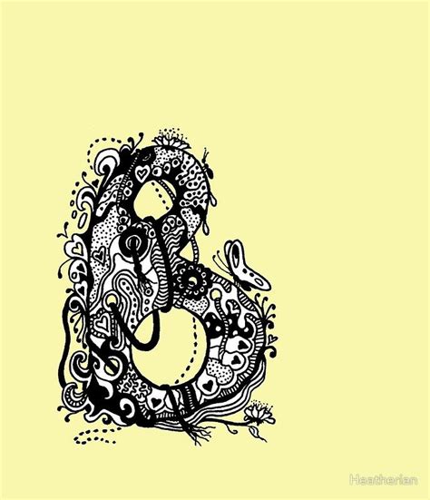 The Letter B Doodle Art In Black And White