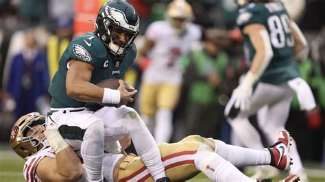 San Francisco 49ers Defensive End Nick Bosa S Takedown Of Philadelphia Eagles Quarterback Jalen