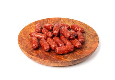 Mini Sausages Isolated Dry Smoked Salami Sticks Small Kielbasa