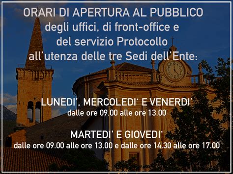 Orari Di Apertura Al Pubblico