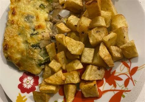 Budín de zapallo italiano con papas fritas Receta de Felipe Ignacio