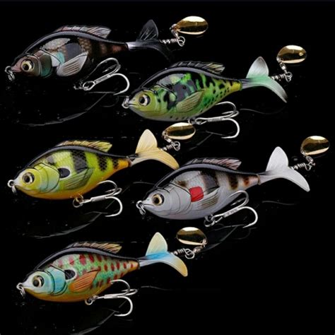 Fishing Lures Lot Whopper Plopper Top Water Rotating Tail Bass Trout