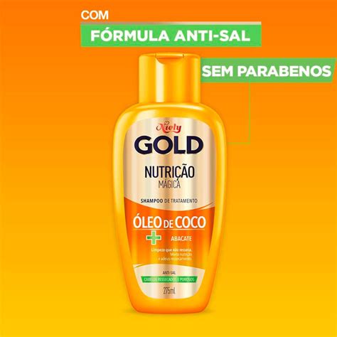Kit Shampoo Niely Gold Nutrição Mágica 275ml Condicionador Nutrição