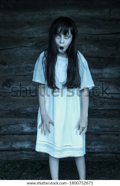 Scary Ghost Girl Long Black Hair Stock Photo 1800752671 Shutterstock