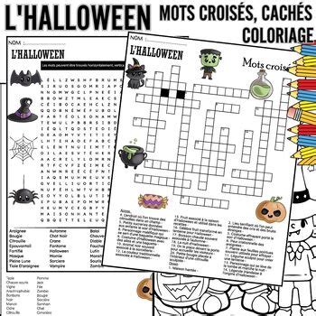 French Puzzles Bundle Mots Crois S Cach S Coloriage Ensemble By