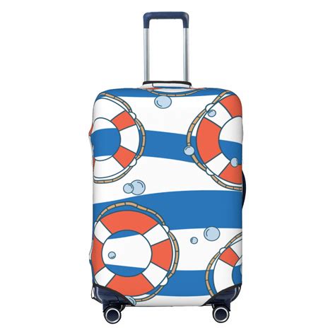 Lakimct Colorful Lifebuoys Elastic Luggage Cover With Concealed Zipper