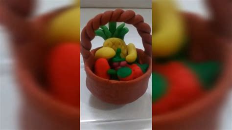 Cestinha De Frutas De Massinha Youtube