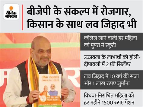 Up Election Bjp Manifesto 2022 Updates Yogi Adityanath Amit Shah Sankalp Patra For Uttar