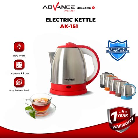 Jual Advance Teko Listrik Stainless Steel AK 151 Kapasitas 1 5 Liter