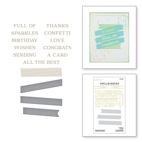 Spellbinders Sentiment Banner Glimmer Hot Foil Plate From Spring Into Glimmer Collection GLP