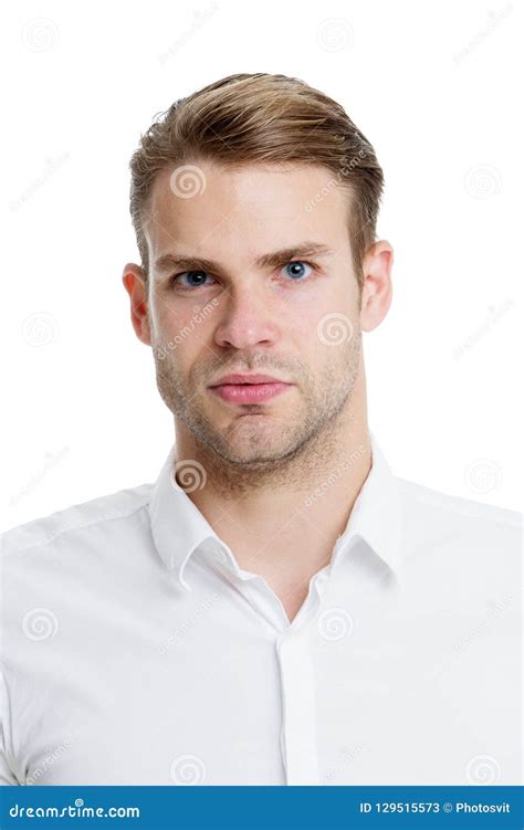 Handsome Short Haired Bearded Man Entering The Room Royalty Free Stock