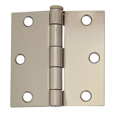 Paulin 3 Inch With Square Corners Satin Nickel Door Hinge 24 Pack