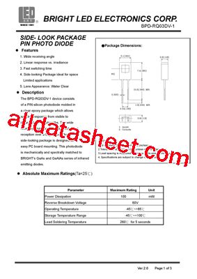 BPD RQ03DV 1 Datasheet PDF BRIGHT LED ELECTRONICS CORP