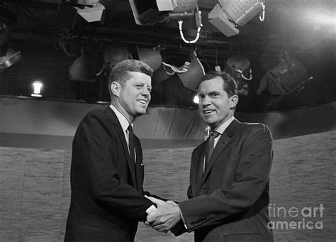 John F Kennedy And Richard M Nixon By Bettmann