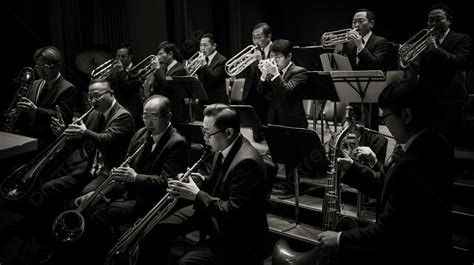 Jazz Band Shanghai Black And White Background, Big Band Jazz Orchestra, Trombones Hd Photography ...