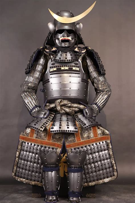 Handmade Masamune Date Japanese Samurai Armor With Silver Crescent Suji Helmet Life Size Yoroi