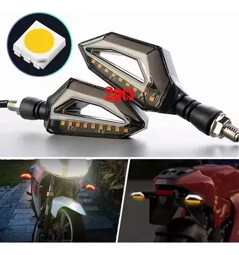 2 Direccionales Focos Faros Led Para Motocicleta Efecto Neon Meses