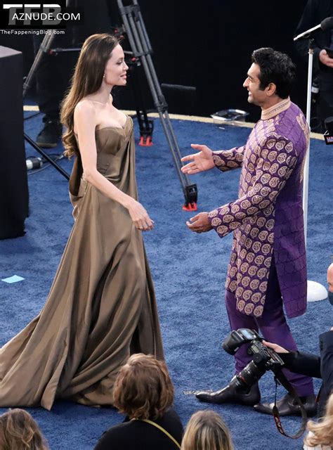 Angelina Jolie Sexy Seen Flaunting Her Hot Cleavage At The Eternals Premiere In La Aznude