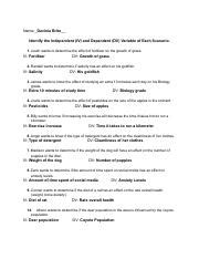 Identifying Independent And Dependent Variables In Scenarios Course Hero