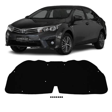 Forro Manta Capô Toyota Corolla 2015 a 2019 Autoadesivo Presilhas