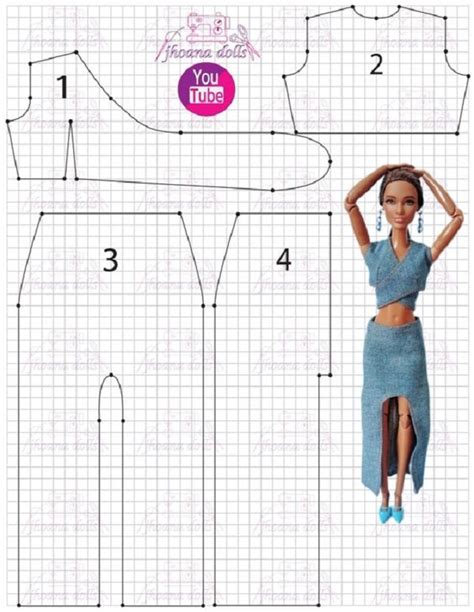 Molde De Roupa De Boneca 7 Conjuntos Para Baixar E Imprimir Grátis