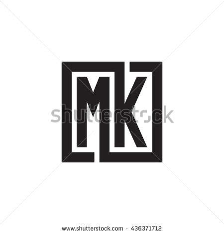 Mk Initial Letters Looping Linked Square Stock Vector Royalty Free