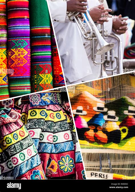 Collage Of Peru Traditional Culture Images Travel Background My