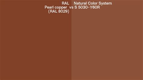 RAL Pearl Copper RAL 8029 Vs Natural Color System S 5030 Y60R Side By