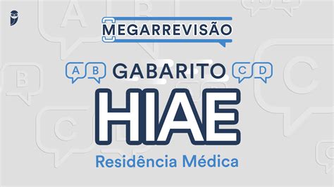 Gabarito HIAE 2024 Confira O Gabarito Preliminar Recursos E Caderno