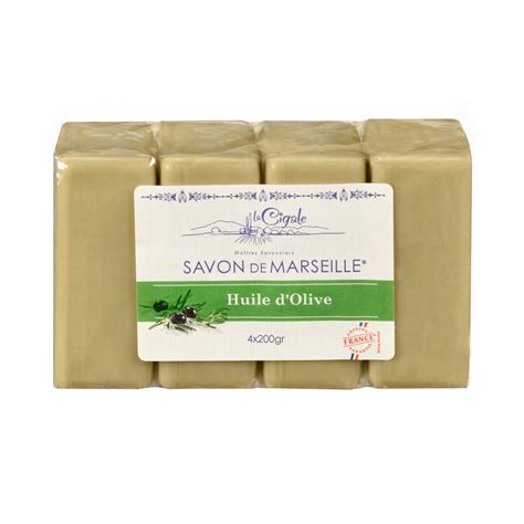 Savon De Marseille Huile D Olive 4x200g Savonnerie La Cigale