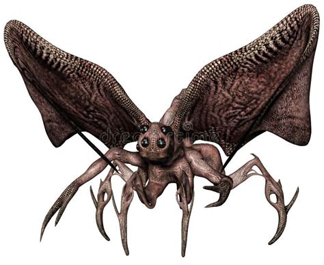 Insect monster with wings. 3D render of an insect monster with large ...